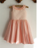 Pink Cotton Scooped Back Minimalist Flower Girl Dress